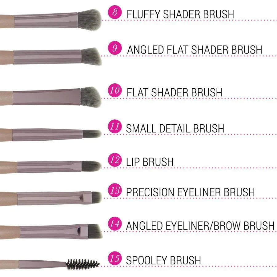 BH Cosmetics Lavish Elegance 15 Pieces Brush Set (With Pouch)