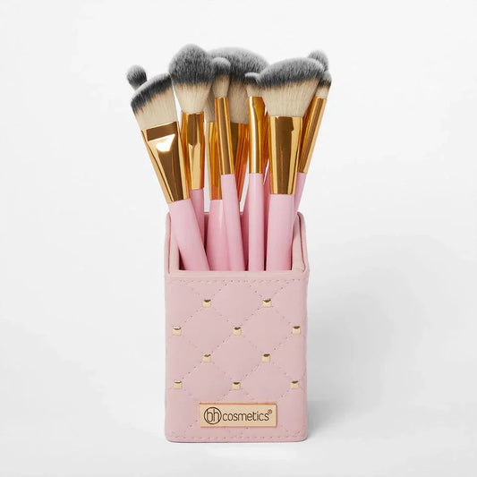 BH Cosmetics Pink Studded Elegance 12 Piece Brush Set (With Stand)